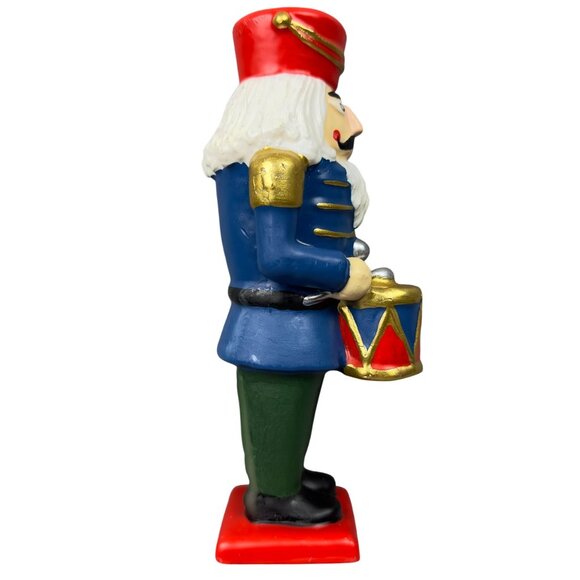 Vtg Bloomingdales Candle Nutcracker Soldier Drummer Red Blue Gold Christmas Deco - Picture 4 of 8